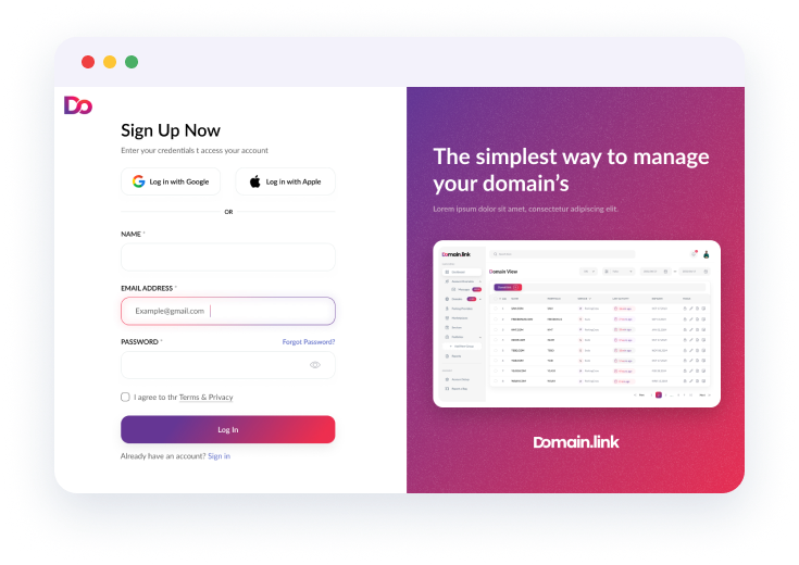 Domain.link Registration